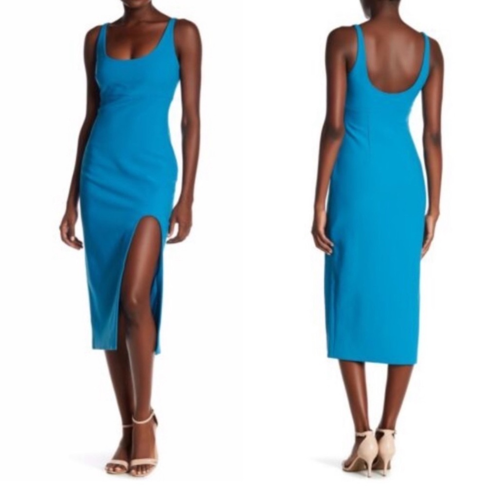 Cinq a Sept Sleeveless‎ Midi Dress Slit Bodycon Cocktail Party Event Guest Sz 6